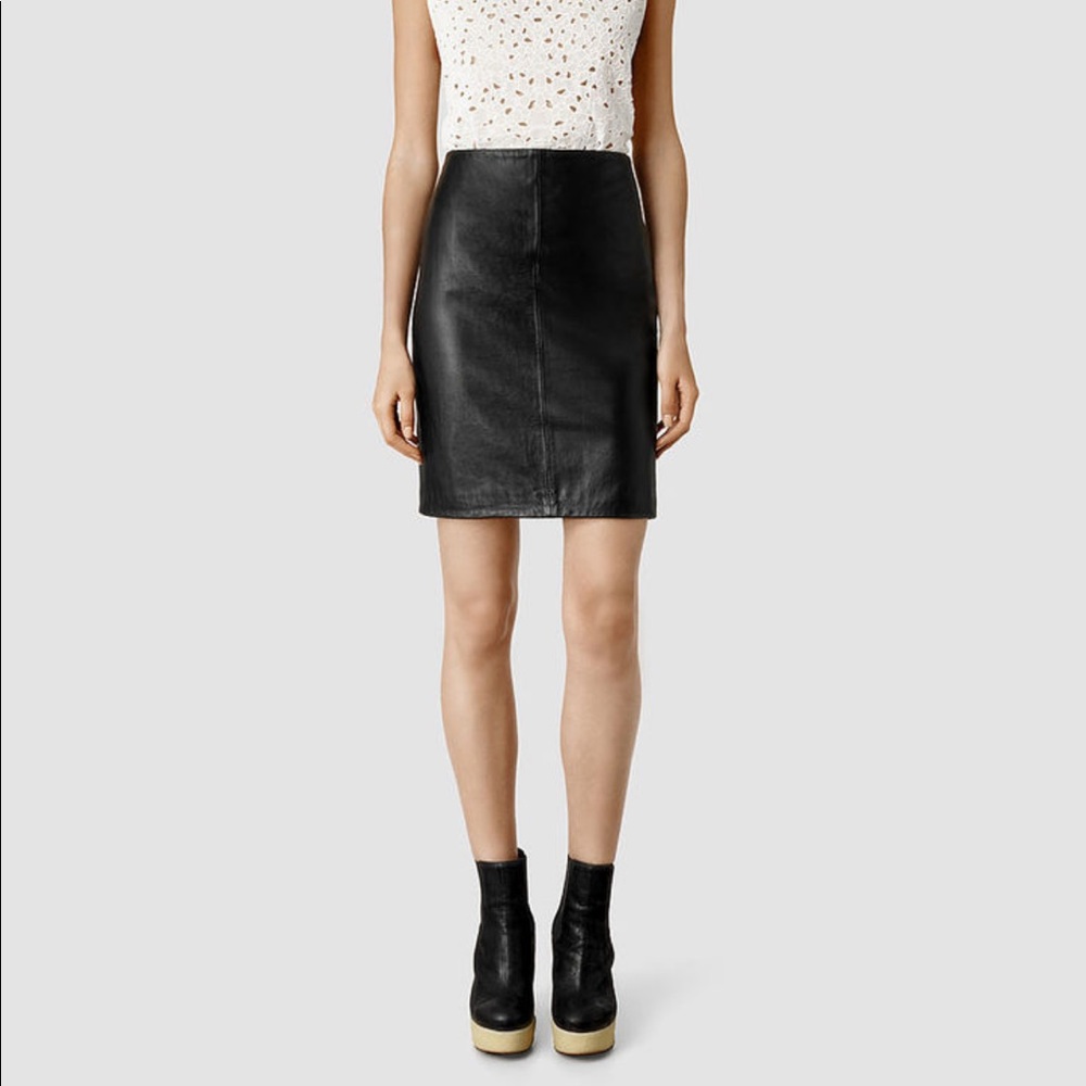 AllSaints Leather Pencil Skirt